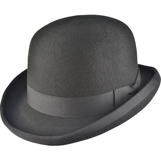 Black Wool Felt Bowler Hat - Traclet
