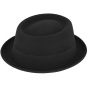 Black Wool Felt Porkpie Salerne Hat - Traclet