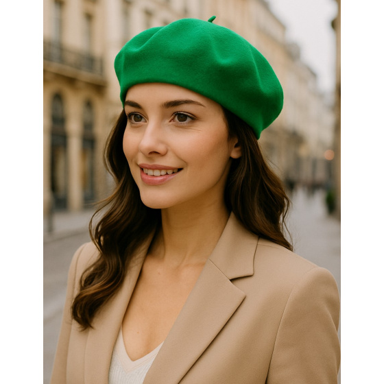 Béret Classique laine Vert Saint Patrick - Traclet