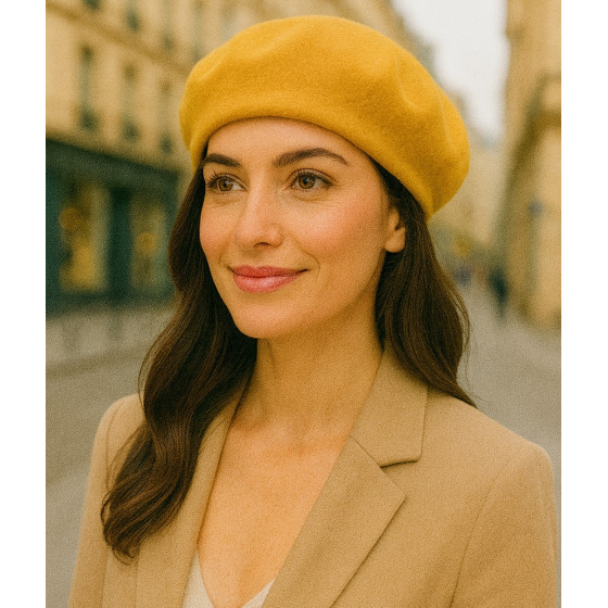 Béret Classique Laine Jaune - Traclet
