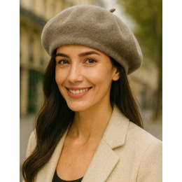Béret Classique Marron Clair Laine - Traclet