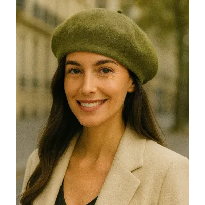 Classic Khaki Beret - Traclet Reference: 5252 | Traclet Hat Shop