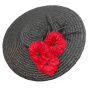 Chapeau Provençal Pamela Carmina Paille Noir - Traclet