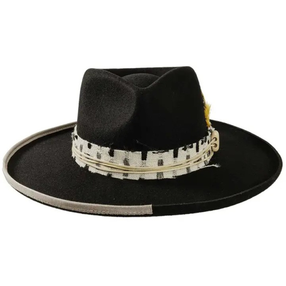 Black Wool Traveller Lounge Hat - American Hat Makers Black Wool Traveller Lounge Hat - American Hat Makers