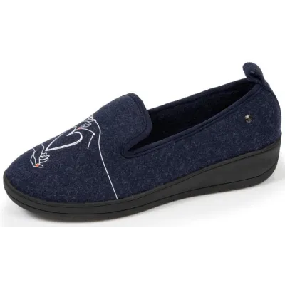 Chaussons Charentaise Everywear Marine - Isotoner Reference : 19035| Chapellerie Traclet