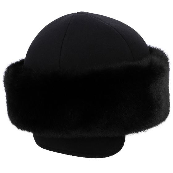 Toque Marmotte Polaire & Fausse Fourrure Noir - Traclet