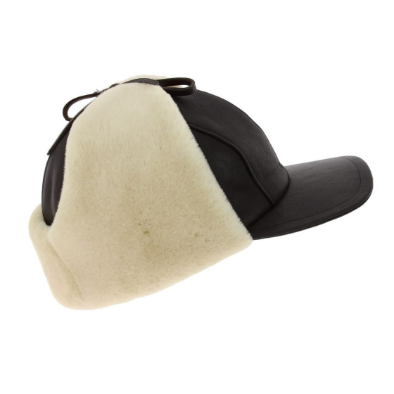 Adventurer Cap / Ushanka Leather & Lamb Black - Traclet