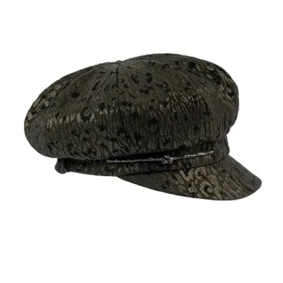 Newsboy Cap Glitter Leopard Khaki - Traclet Reference: 22510 | Traclet Hat Shop