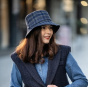 Navy Wool Reversible Bucket Hat - Traclet
