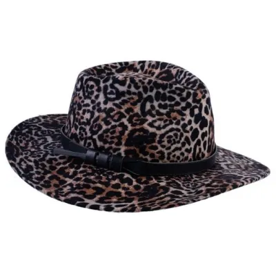 Chapeau Fedora Anna Léopard Laine - Traclet