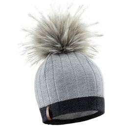 Celestial Gray Fur Pompom Beanie - LeDrapo