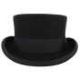 Black Wool Felt Half Top Hat - Traclet