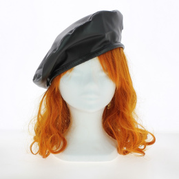 Major Beret in Black Faux Leather - Traclet