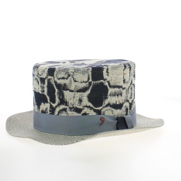 Blue patterned top hat CILINDRO - Alfonso d'este