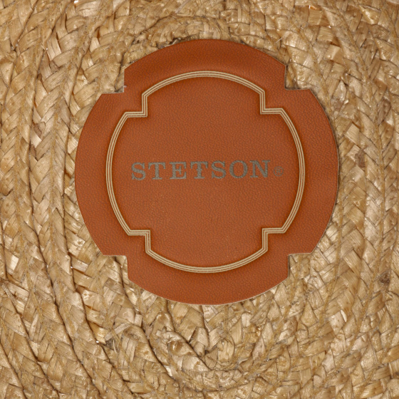 Natural Straw Boater Hat Black Ribbon - Stetson