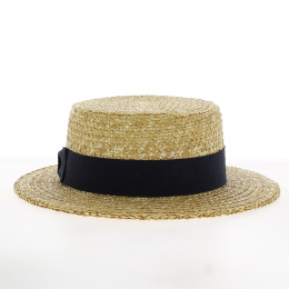 Canotier Paille Naturelle Ruban noir - Stetson