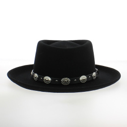 Chapeau Western Gambler - Feutre Laine Noir - Eddy