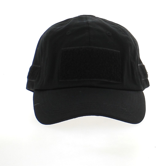 Black MFH Professional Velcro Baseball Cap 100% cotton (for attaching patches front, back and on both sides)