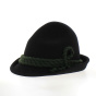 Black Tyrolean Hat with Green Cord - Traclet