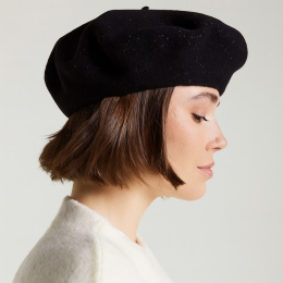 Béret Paris 10 Lurex Or Noir - Héritage par Laulhère