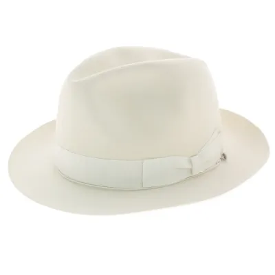 white Borsalino hat