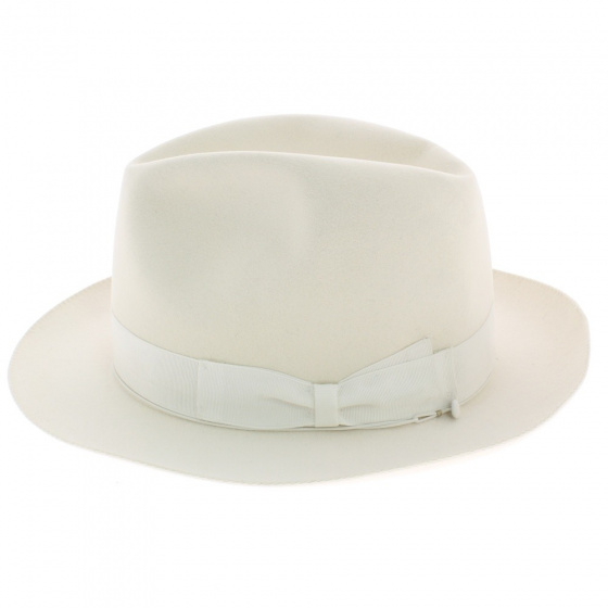 white felt hat Borsalino hair - hat shop traclet