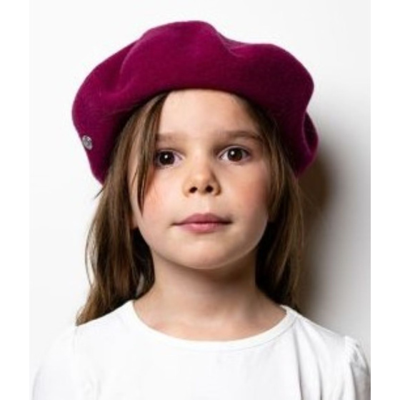 Béret Enfant Petit Basque Aubergine - Héritage par Laulhère