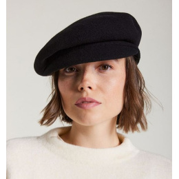 Ainhoa Black Virgin Wool Cap - Laulhère