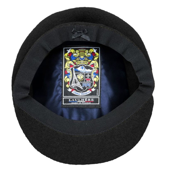 Ainhoa Black Virgin Wool Cap - Laulhère