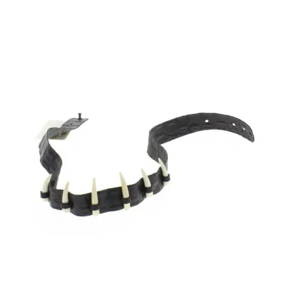 Leather and crocodile tooth hat trim
