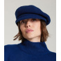Casquette Ainhoa Laine Vierge Bleu - Laulhère