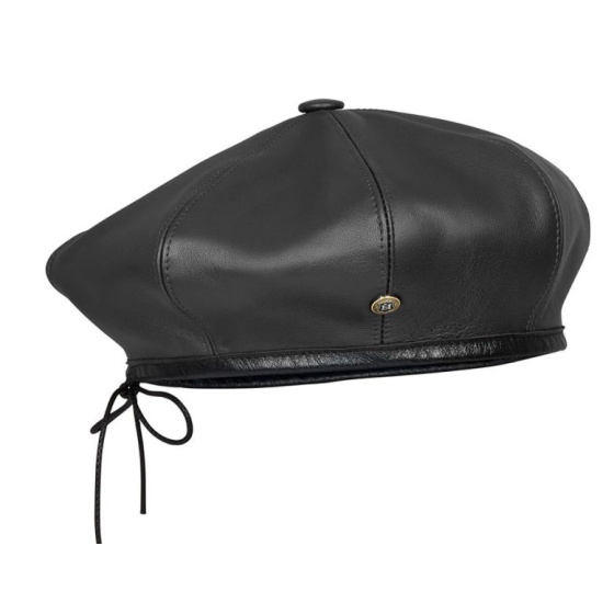 Béret Zura Cuir Noir - Laulhère