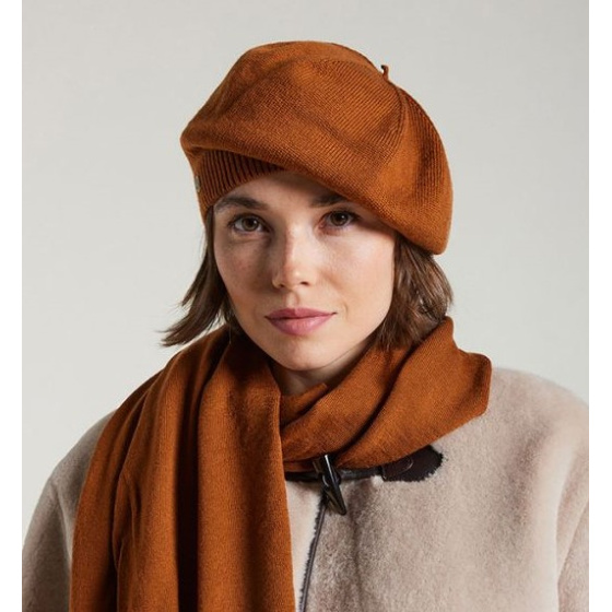 Bonnet & Béret Urbasa Laine Vierge Cognac - Héritage par Laulhère