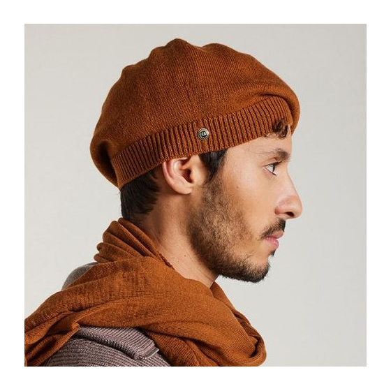 Bonnet & Béret Urbasa Laine Vierge Cognac - Héritage par Laulhère