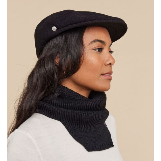 Snood - Argia Black Wool Neck Warmer - Heritage by Laulhère