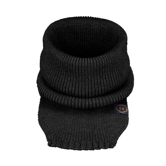 Snood - Argia Black Wool Neck Warmer - Heritage by Laulhère