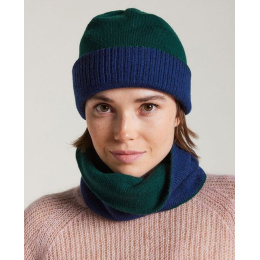 Two-tone Otxoa Green & Blue Wool Neck Warmer - Heritage by Laulhère