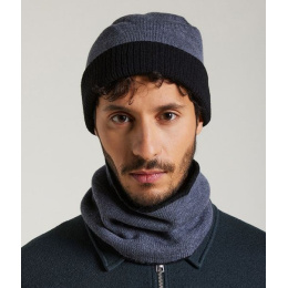 Mendia Two-Tone Wool Beanie Black & Dark Gray - Laulhère
