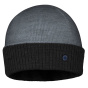 Bonnet Mendia Bicolore Laine Noir & Gris Foncé - Laulhère