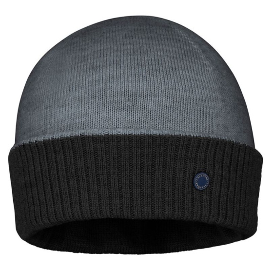 Mendia Two-Tone Wool Beanie Black & Dark Gray - Laulhère