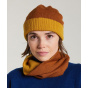 Bonnet Mendia Bicolore Laine Cognac & Curry - Laulhère