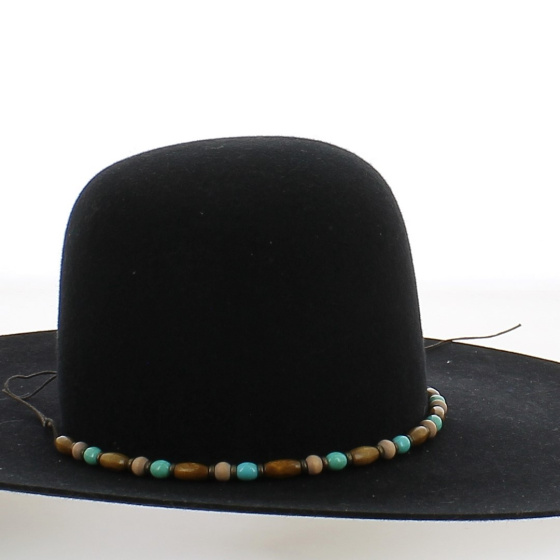 Blue/Brown/Beige Pearl Hat Trim - Traclet