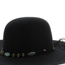 Garniture à Chapeau Perle bronze/amande bleuté/cordage noir - Traclet