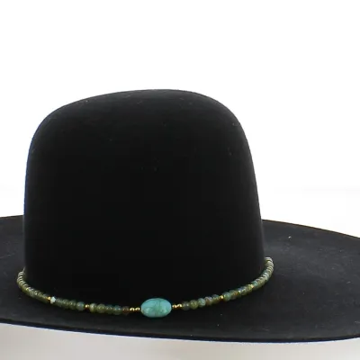 Garniture à Chapeau Perles vert/or/olive bleu- Traclet