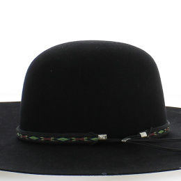 Removable Hat Trimming in Embroidered Leather (Pattern: Diamond) - Traclet