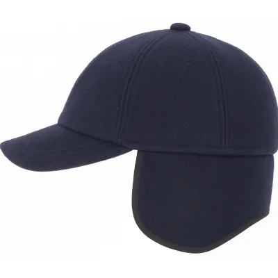Navy Wool Jockey Ear Flap Cap - Göttmann Reference: 17390 | Traclet Hat Shop