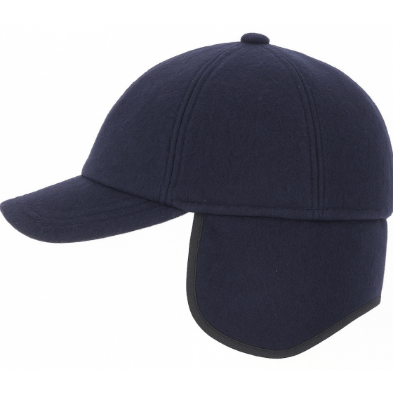 Navy Wool Jockey Ear Flap Cap - Göttmann Navy Wool Jockey Ear Flap Cap - Göttmann