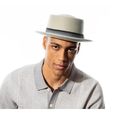 Chapeau Porkpie Klaxon Gris - Bailey