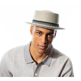 Chapeau Porkpie Klaxon Gris - Bailey