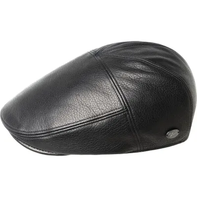 Casquette Plate Reffell Cuir Noir - Bailey